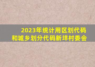 2023年统计用区划代码和城乡划分代码新垟村委会