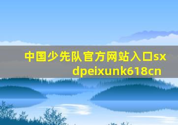 中国少先队官方网站入口sxdpeixunk618cn