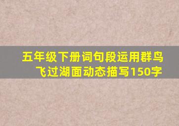 五年级下册词句段运用群鸟飞过湖面动态描写150字