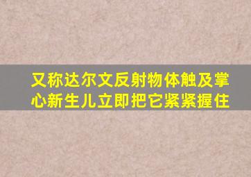 又称达尔文反射物体触及掌心新生儿立即把它紧紧握住