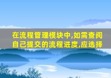 在流程管理模块中,如需查阅自己提交的流程进度,应选择