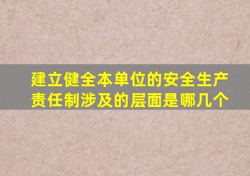 建立健全本单位的安全生产责任制涉及的层面是哪几个