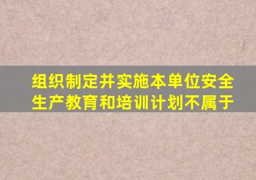 组织制定并实施本单位安全生产教育和培训计划不属于