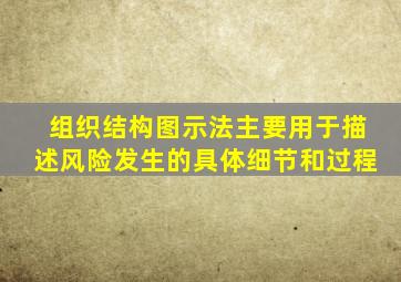 组织结构图示法主要用于描述风险发生的具体细节和过程