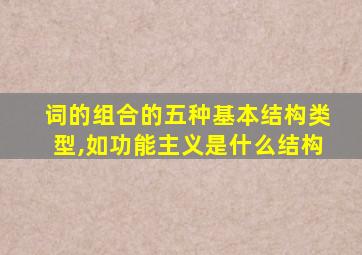 词的组合的五种基本结构类型,如功能主义是什么结构