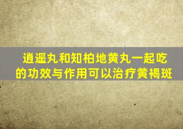 逍遥丸和知柏地黄丸一起吃的功效与作用可以治疗黄褐斑